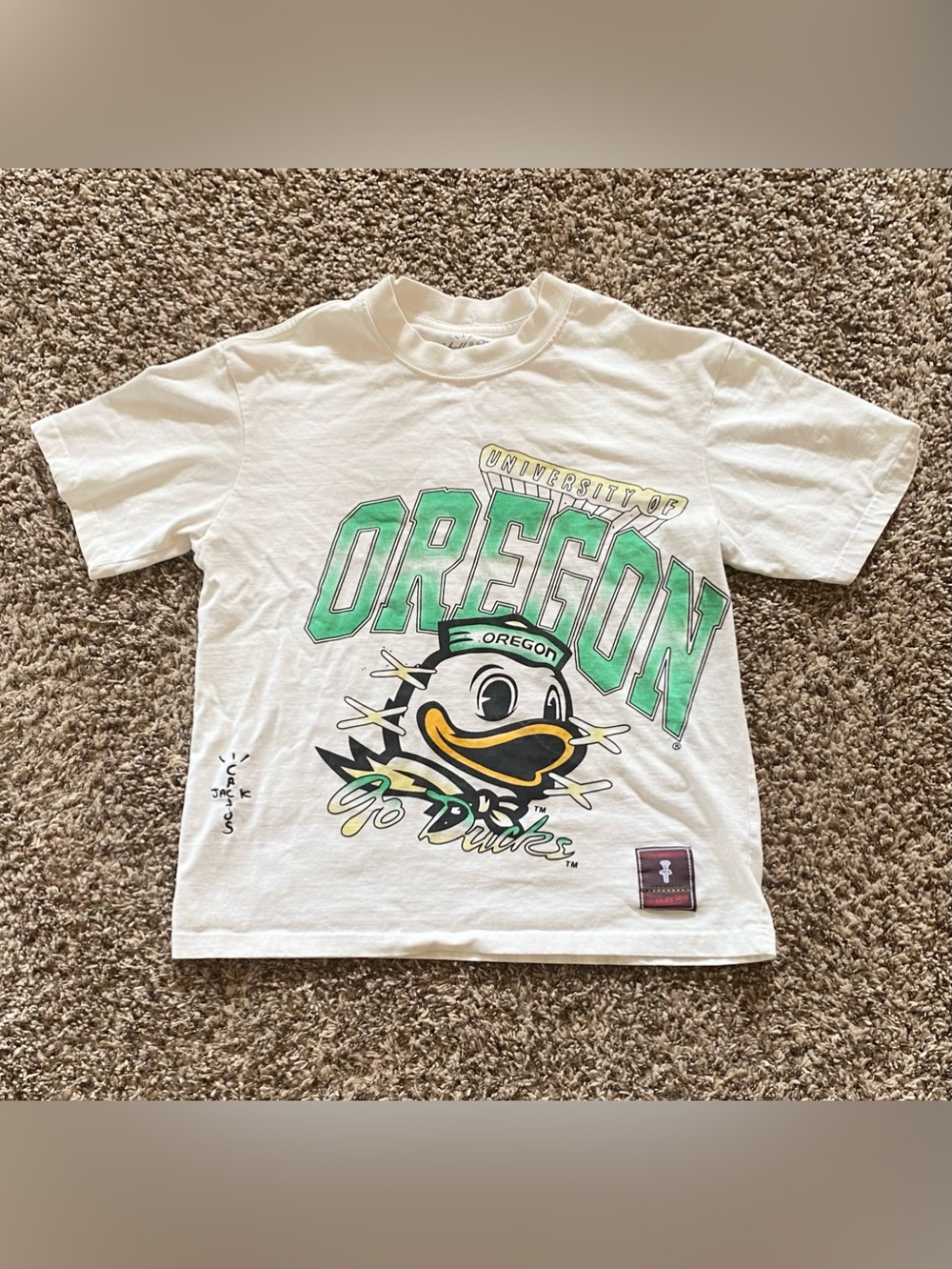 Travis Scott Cactus Jack x Mitchell & Ness University of Oregon Ducks Tee M